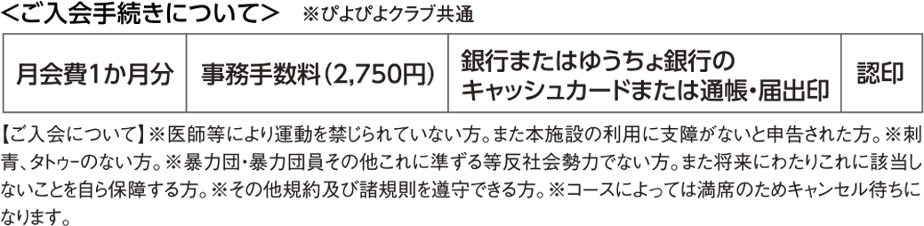 ご入会手続きのご案内